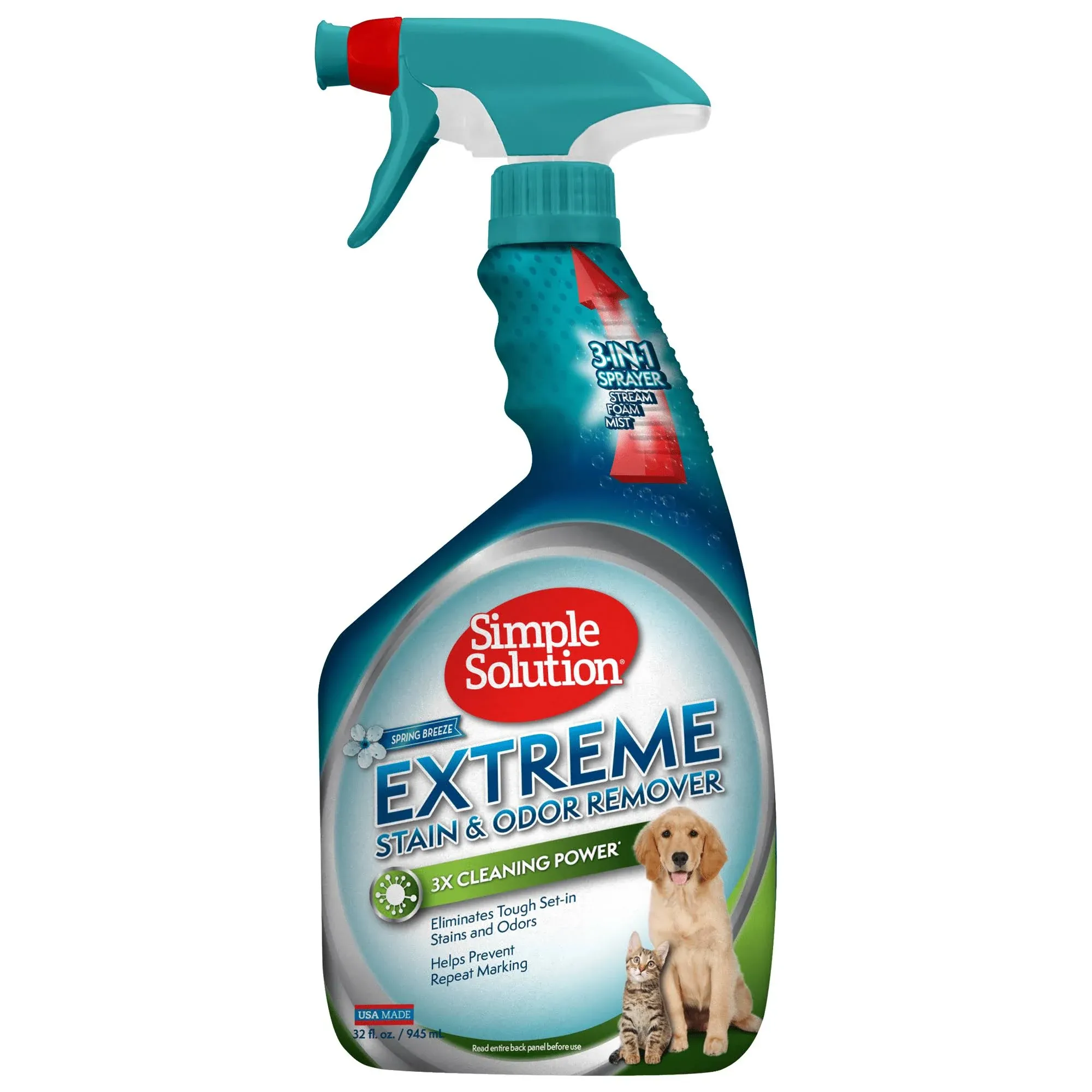 Simple Solution Extreme Pet Stain And Odor Remover, Enzymatic Cleaner With 3X Pr