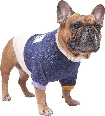 iChoue Pet Dog Crewneck Sweater Color Block Pullover Winter Warm Clothes for ...