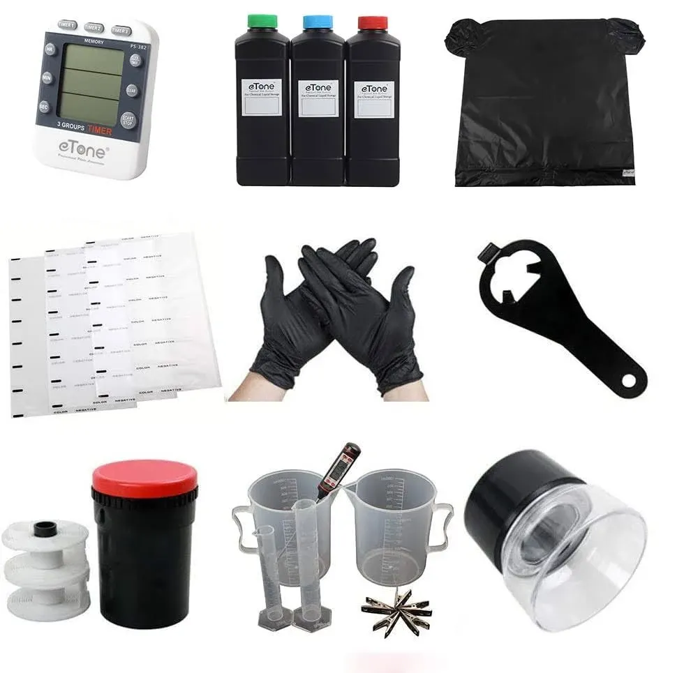 Darkroom Developing Kit 120 135 35mm Film Developing Tank Changing Bag Timer