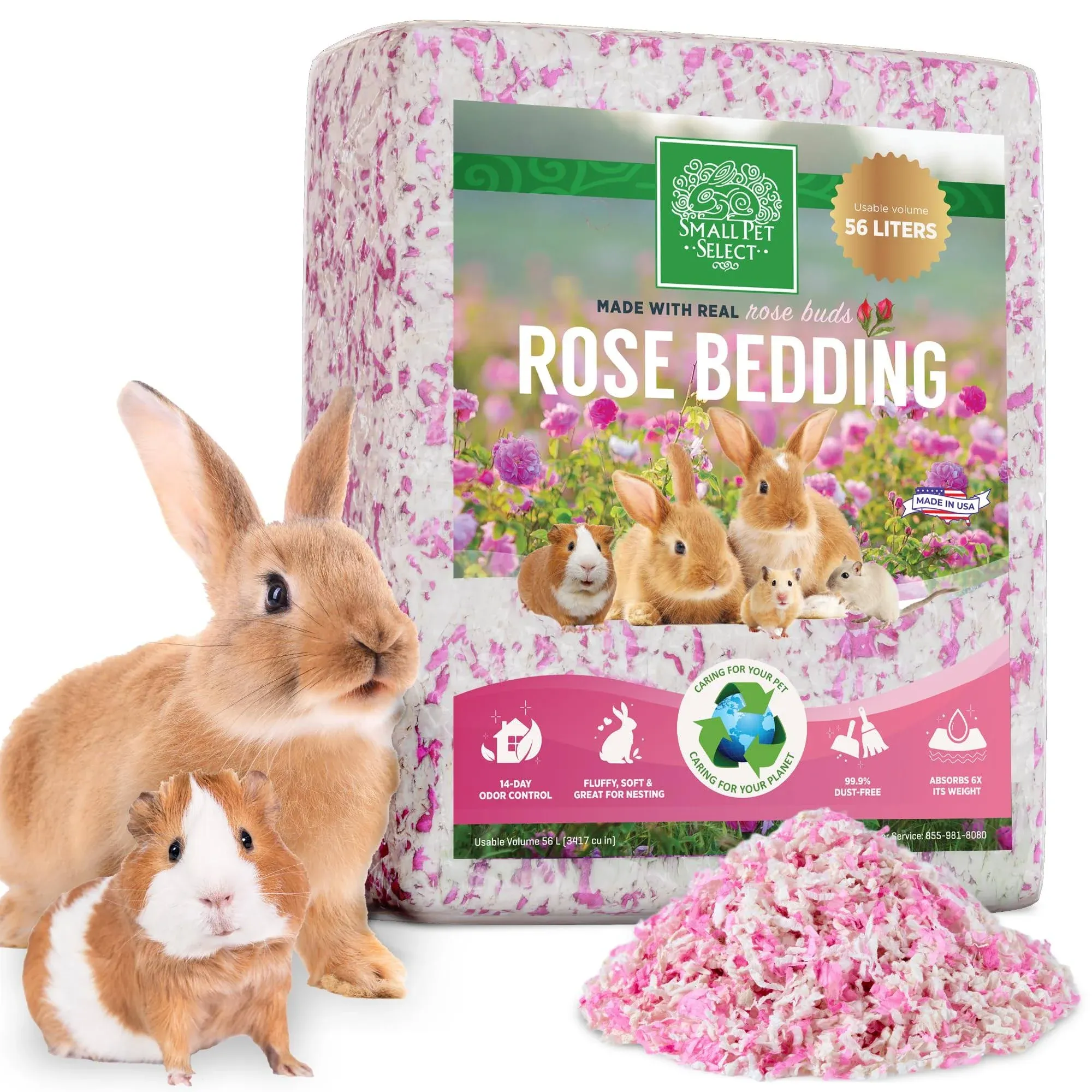 - Natural Paper Bedding with Real Rose Petals 56L