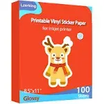 Lzerking Printable Vinyl Glossy Sticker Paper for Inkjet Printers