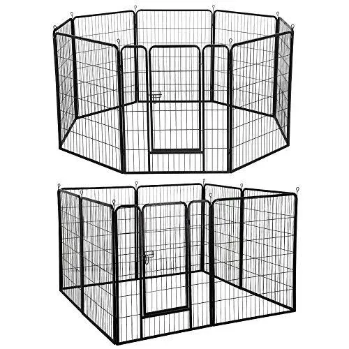 Yaheetech Dog Playpen Outdoor 40 inch 8 Panels Indoor Dog Fence Metal Dog Pen Heavy Duty Pet Puppy Exercise Pen for RV Camping Garden Yard