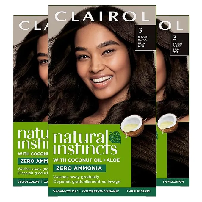 3 Boxes Clairol Natural Instincts Semi-Permanent Hair Color Dye 5 Medium Brown