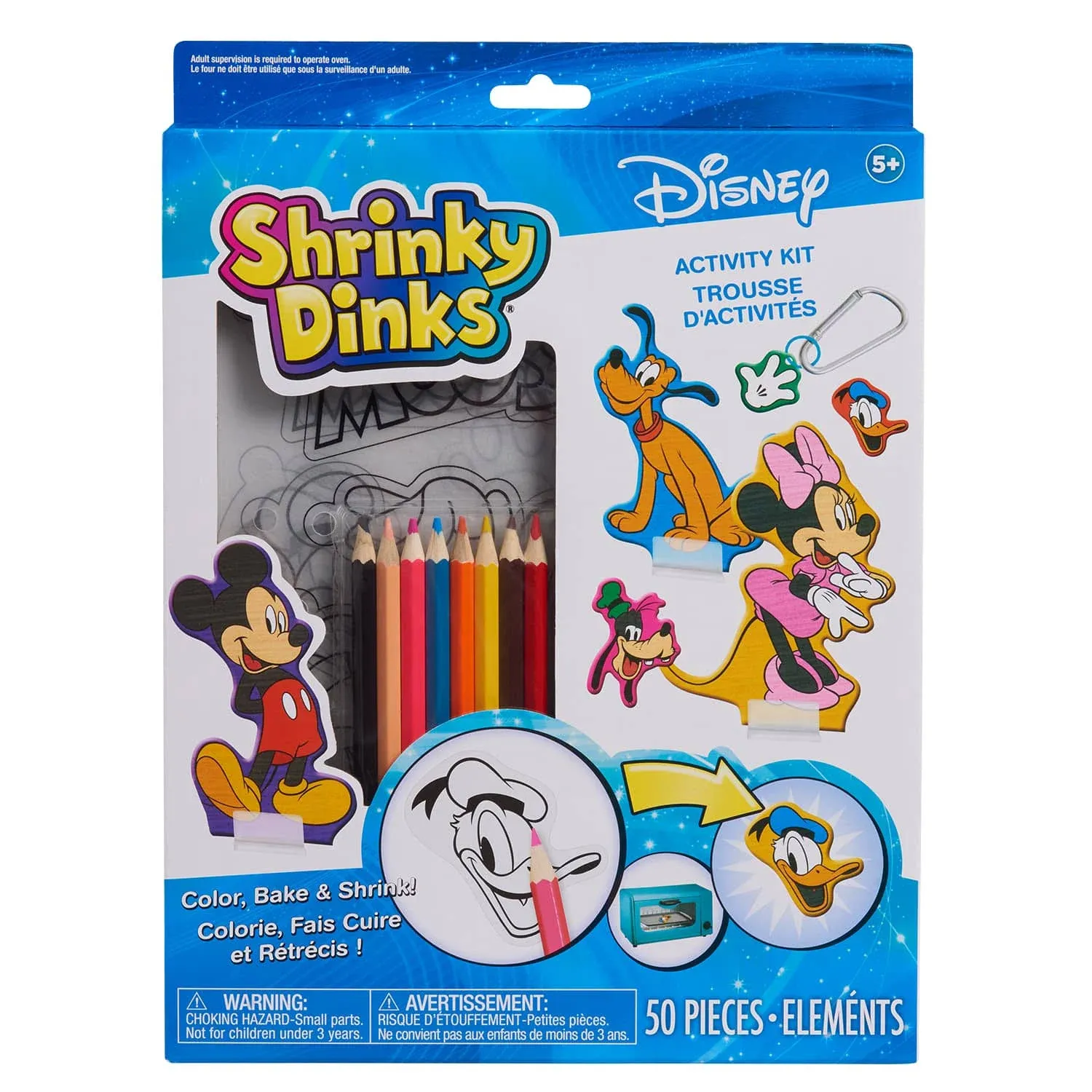 Just Play Shrinky Dinks Disney Classics Kit Mickey Minnie Donald 50 Piece