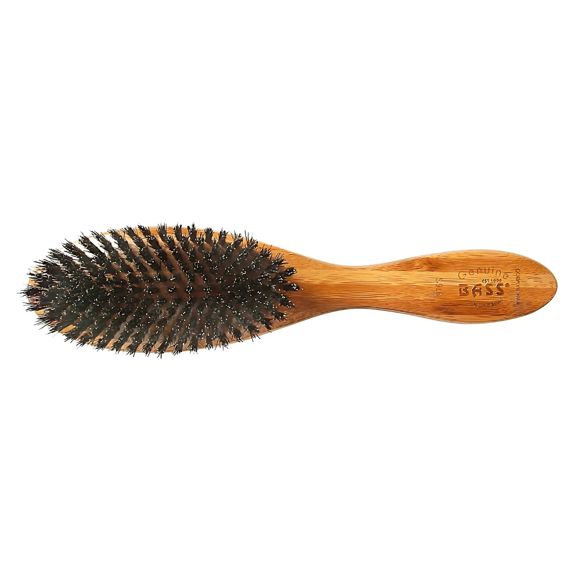 Brush - Deluxe Oval 100% Wild Boar Bristles Extra Firm Wood Handle Bass Brushes