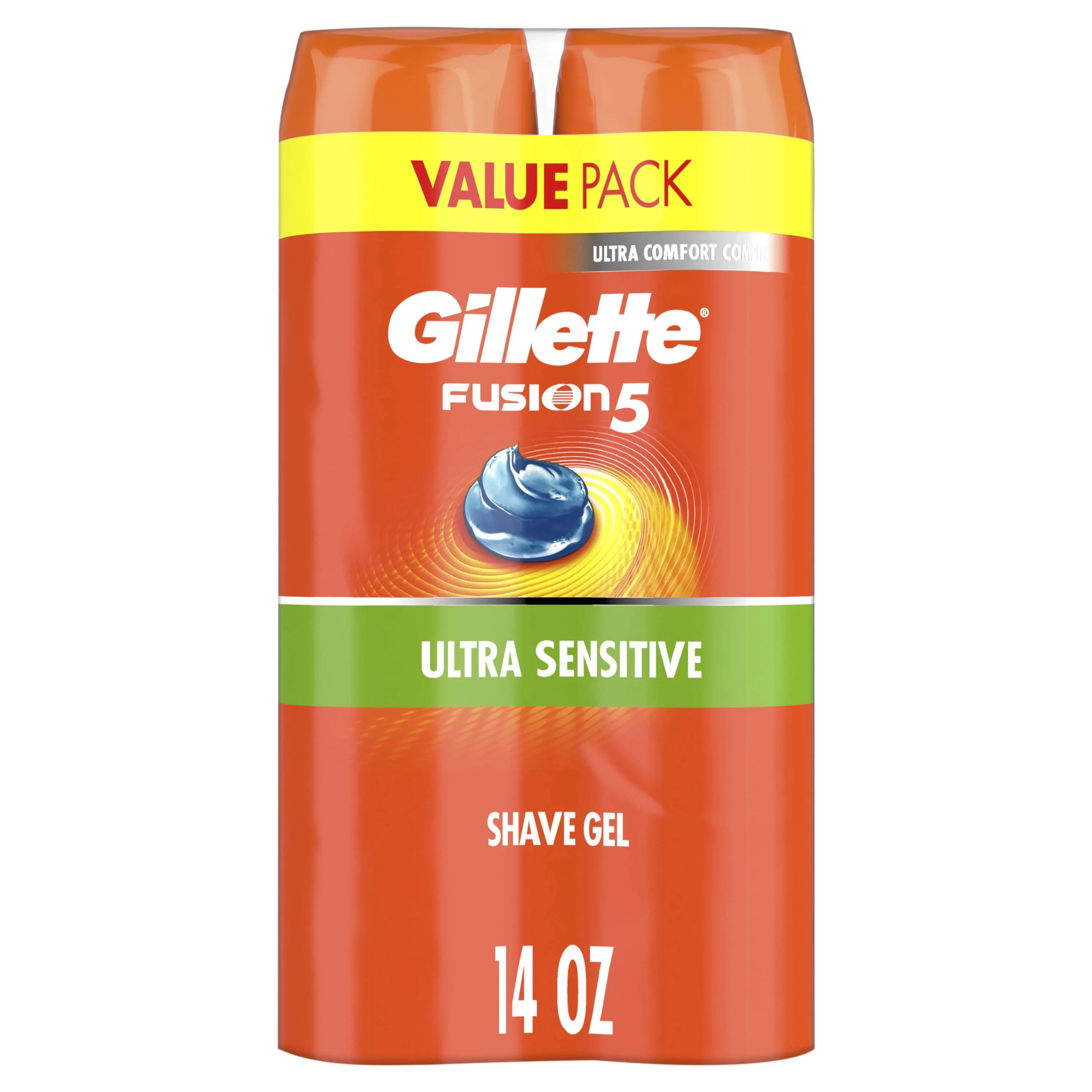 Gillette Fusion Ultra Sensitive Hydra Gel Men's Shave Gel Twin Pack, 14oz