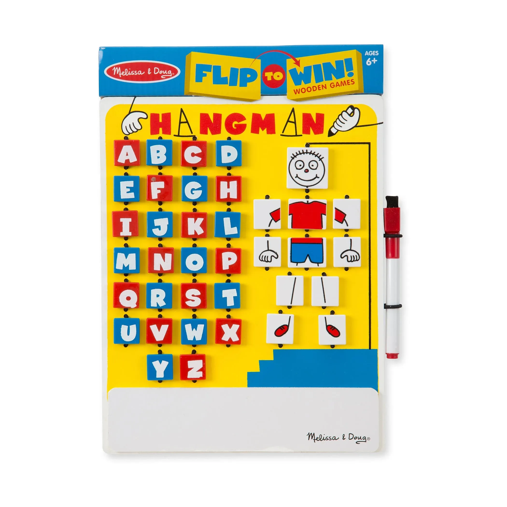 Melissa & Doug Flip to Win Travel Hangman Game - White Board, Dry-Erase Marker