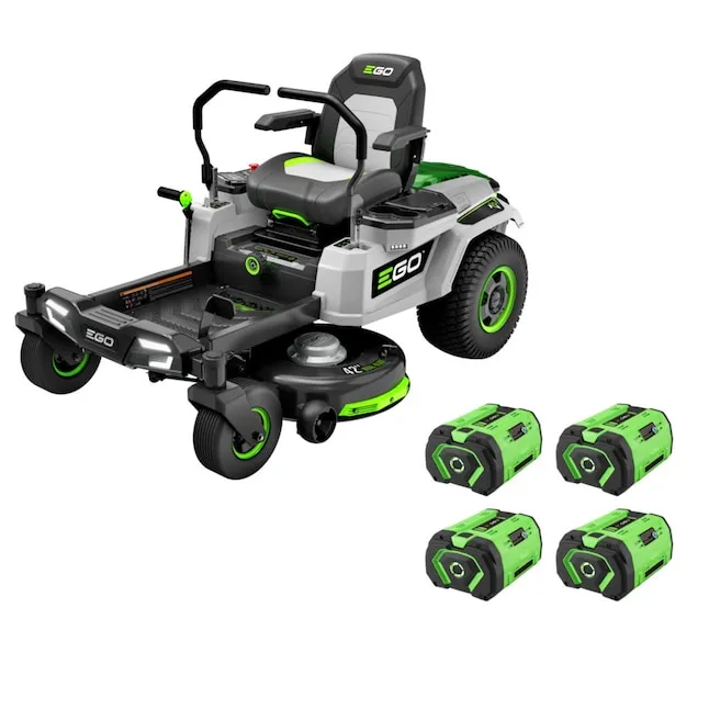 EGO Zero Turn Mower: 22 hp HP, 42 in Cutting Wd, 1 1/2 in to 4 1/2 in, 0 in Turning Radius, 8mph