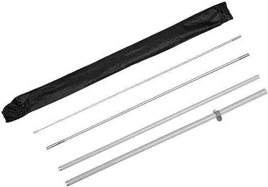 Vispronet Basic Medium Feather Flag Pole Set 4 Poles 1 Carrying Bag Fits 2.0ft x 8.5ft Flags