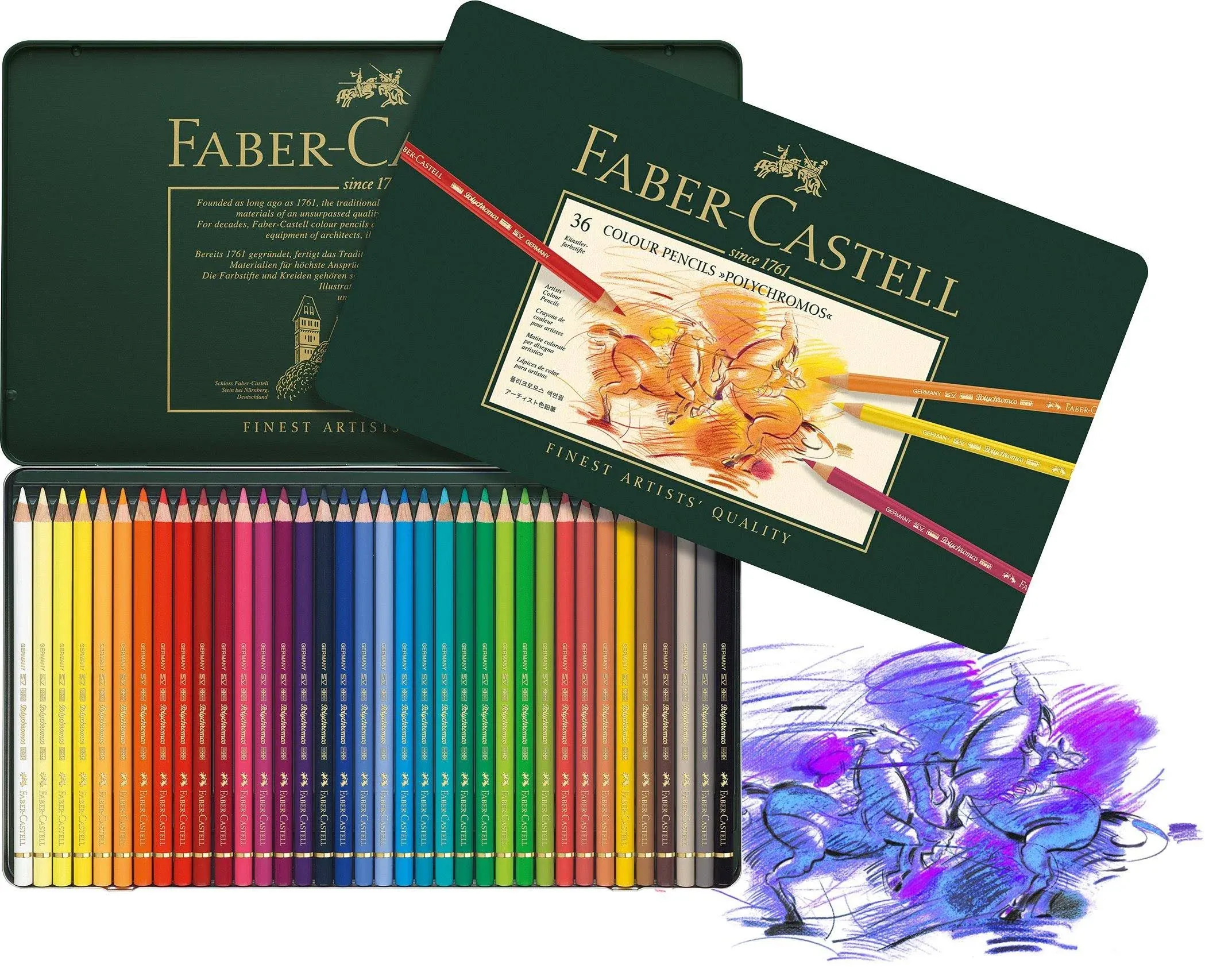 Faber-Castell Polychromos 36 Pencil Metal Tin Set