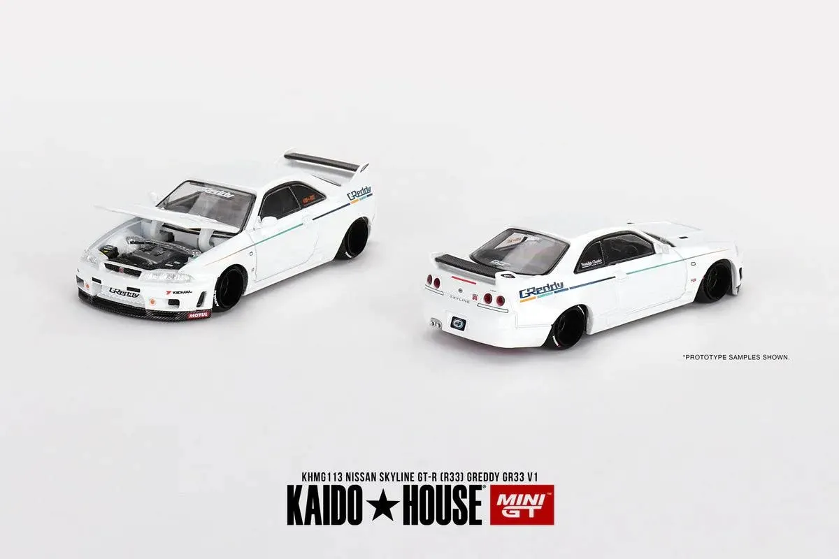 Kaido House x Mini GT Nissan Skyline GT-R R33 Greddy GR33 V1