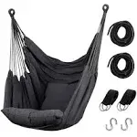 Hommtina Hammock Chair Hanging Rope Swing, Max 300 lbs Hanging Chair with Pocket- Quality Cotton Weave for Superior Comfort & Durability Perfect for