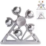 DMaos Ferris Wheel Fidget Spinner, Kinetic Desk Toys Spin with Stand, Metal Stainless Steel Smooth Bearing, High Speed Colorful Marble Rainbow,