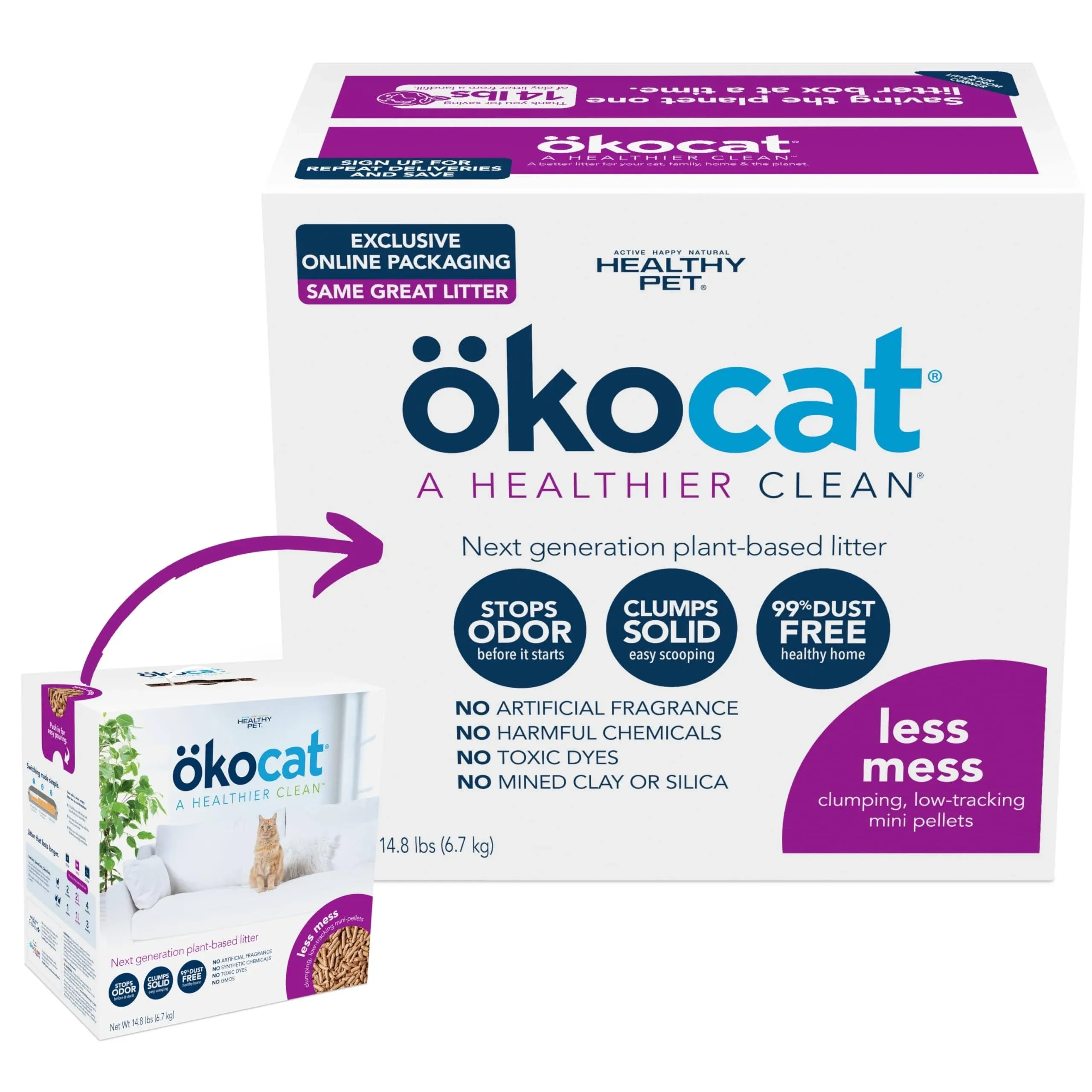 Okocat Natural Wood Cat Litter Long Hair Breeds