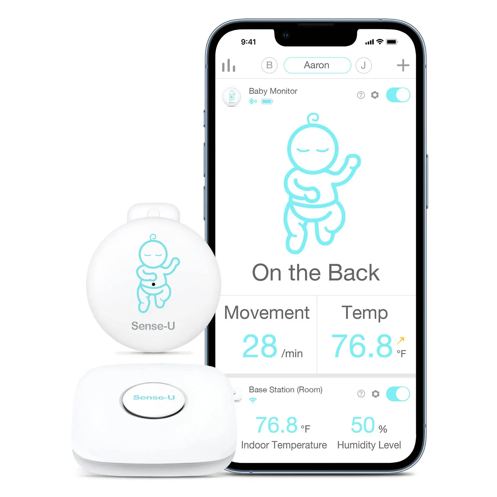 Sense-U Baby Monitor 3: Breathing Movement, Body Temperature, Rollover(Anywh<wbr/>ere)