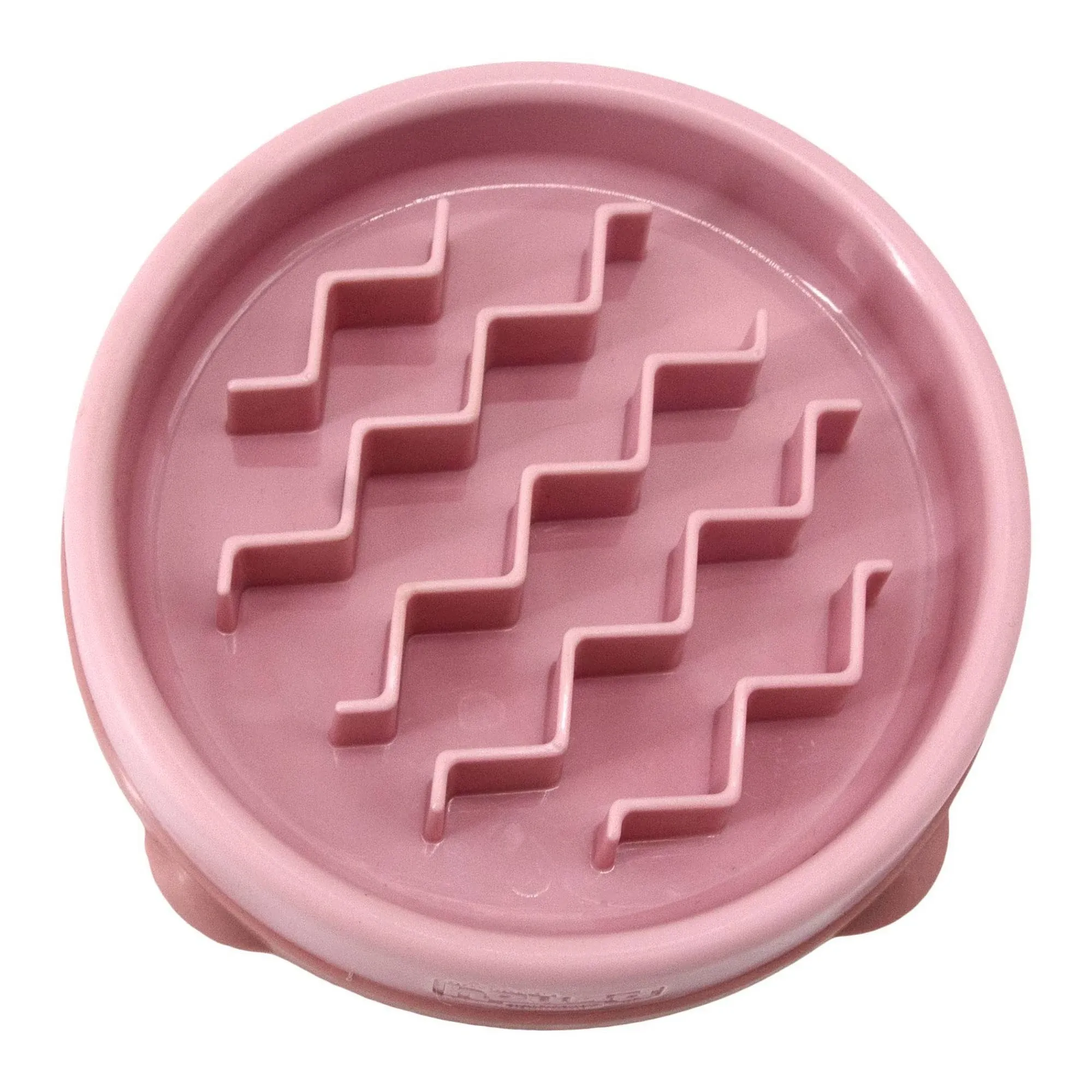 Outward Hound Fun Feeder Slo Bowl Small/Tiny Pink Wave