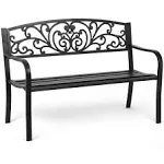 FDW Garden Bench Outdoor Bench Patio Bench for Outdoors Metal Porch Clearance Work Entryway Steel Frame Furniture for Yard