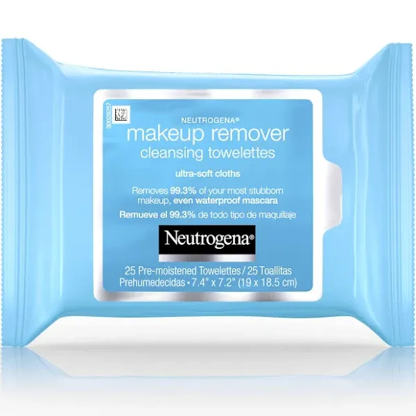 Neutrogena Makeup Remover Wipes and Face Cleansing Towelettes, 25 Ct