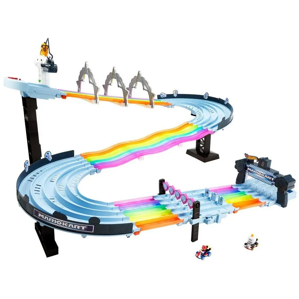 Hot Wheels Mario Kart Rainbow Road Raceway Track Set