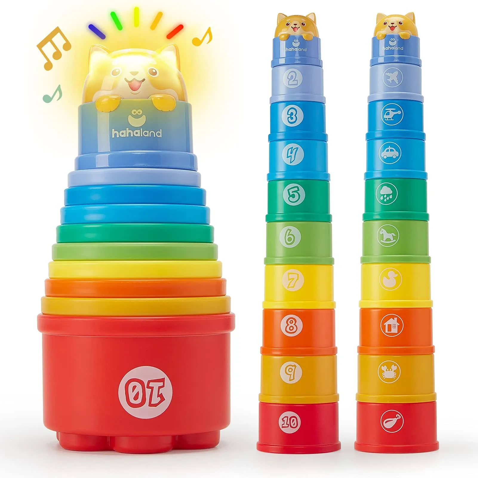 hahaland Stacking Toys for Toddlers 1-3 - Stacking Cups - Toddler Toys Age 1-2 Learning Montessori Toys for 1 Year Old Boy Birthday Gift Baby Toys 12-18 Months