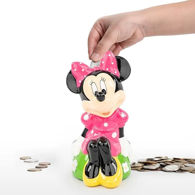 Jay Franco Disney Minnie Mouse Ceramic Coin Bank – Kids Décor Money Saving Piggy Bank