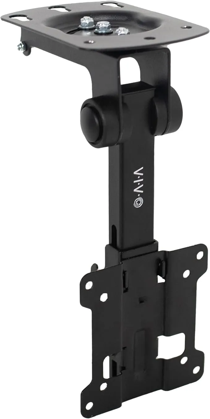 VIVO Manual Flip Down Ceiling Mount for 13 to 27 inch Flat Screens, Folding Tilt Pitched Roof and Under Cabinet Mounting for LCD TV and Monitors, MOUNT-M-FD27