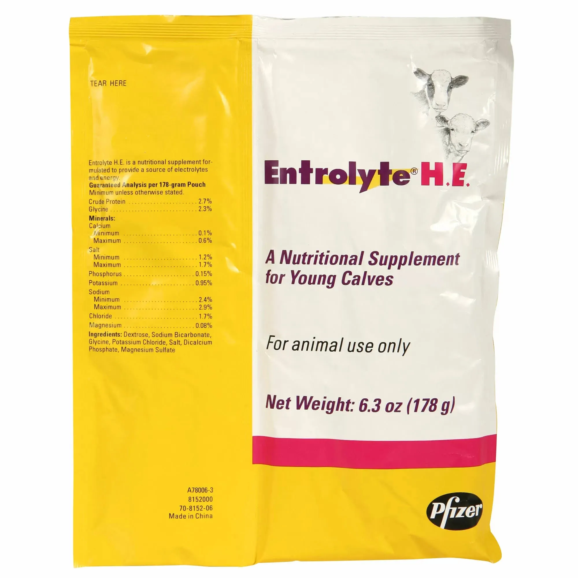 ENTROLYTE H E Nutritional Supplement Calves Electrolytes Energy Fluid Absorption