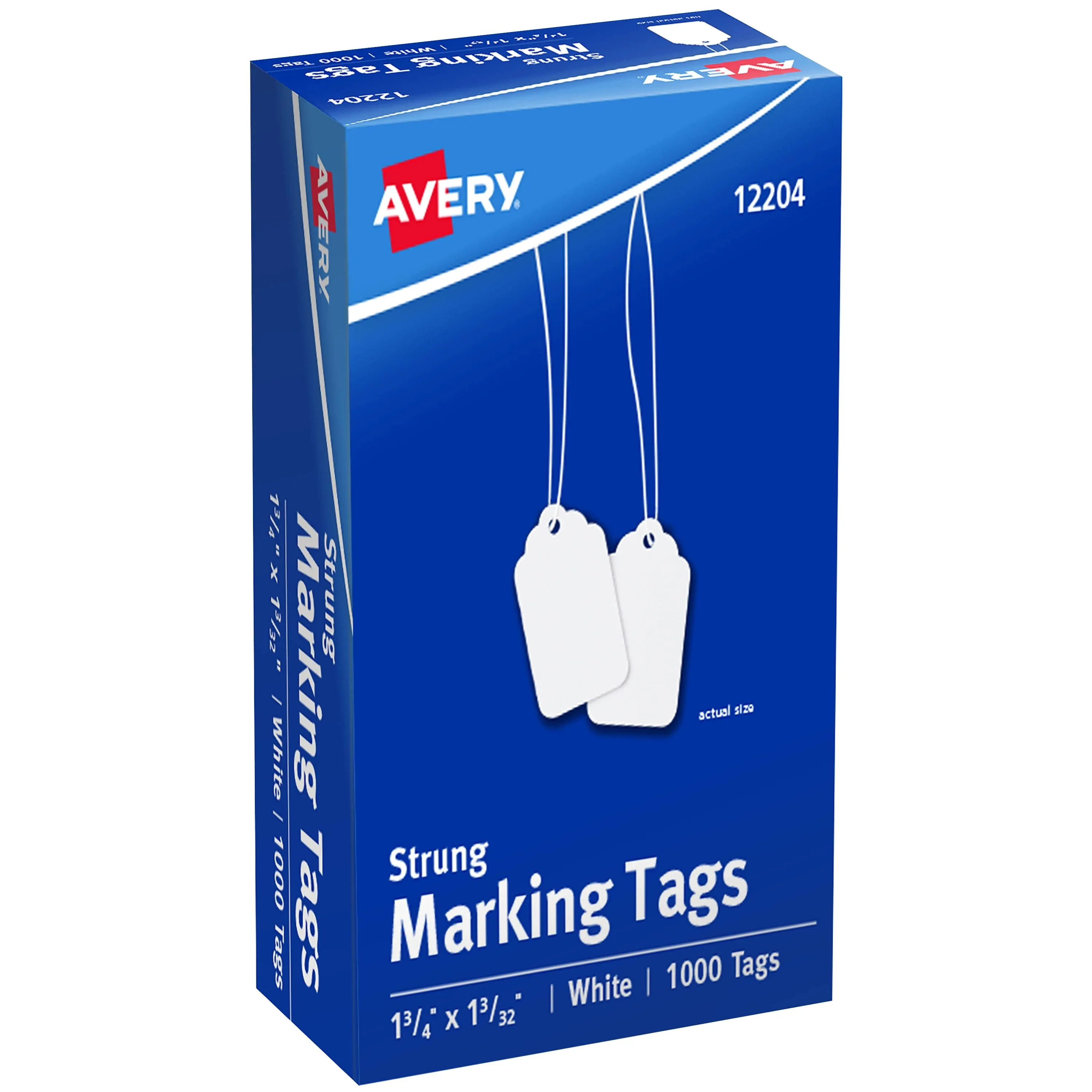 Avery Marking Pre-Strung Tags, 1.09"W x 1.75"L ,White, 1000/Pack (12204) | Staples