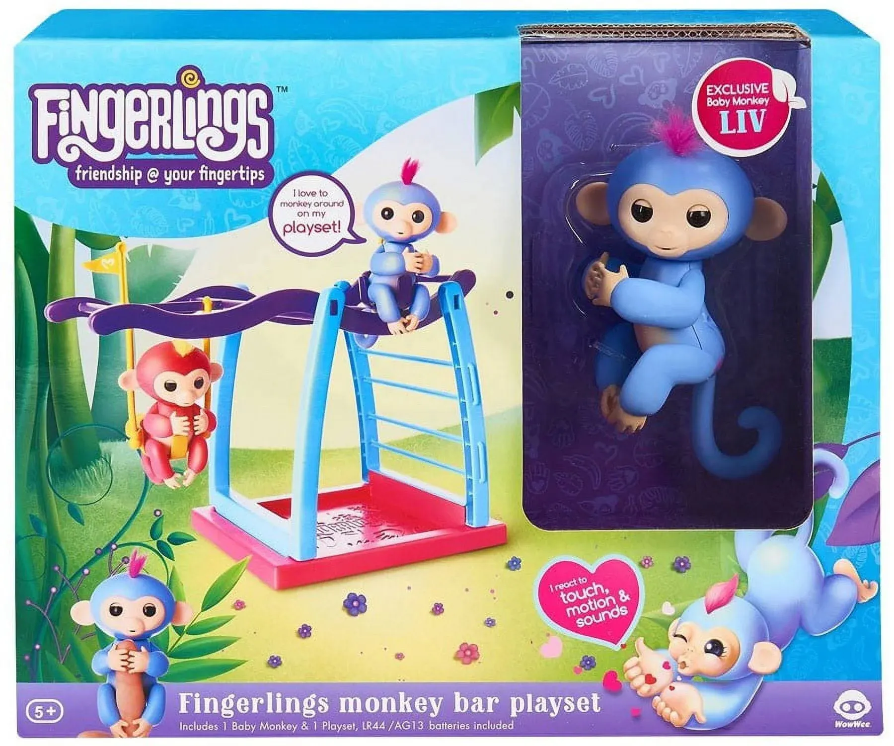 Fingerlings Monkey Bar and Swing Playground Playset with Baby Monkey LIV