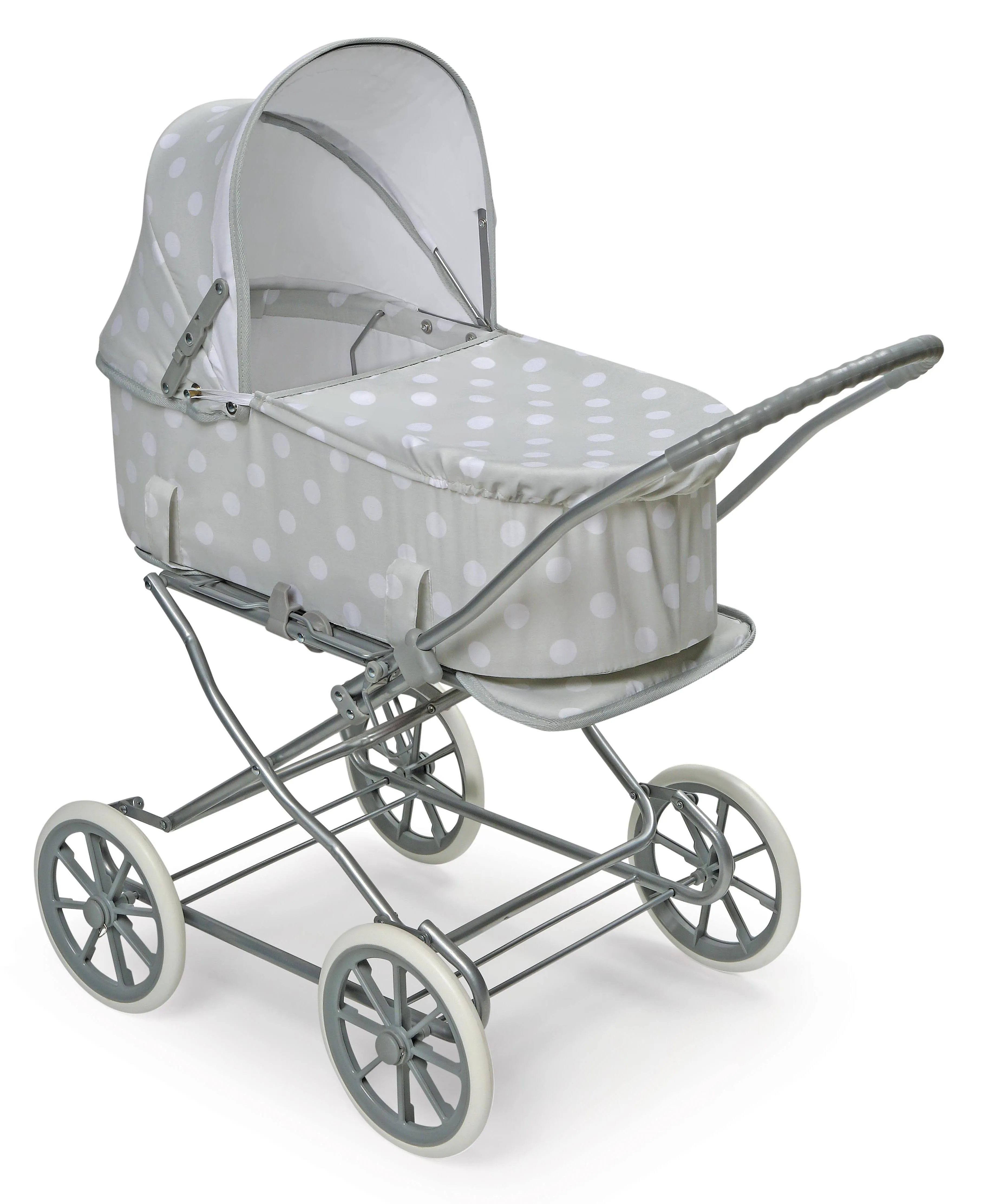 Badger Basket Just Like Mommy 3-in-1 Doll Pram/Carrier/Stroller - gray/polka Dots