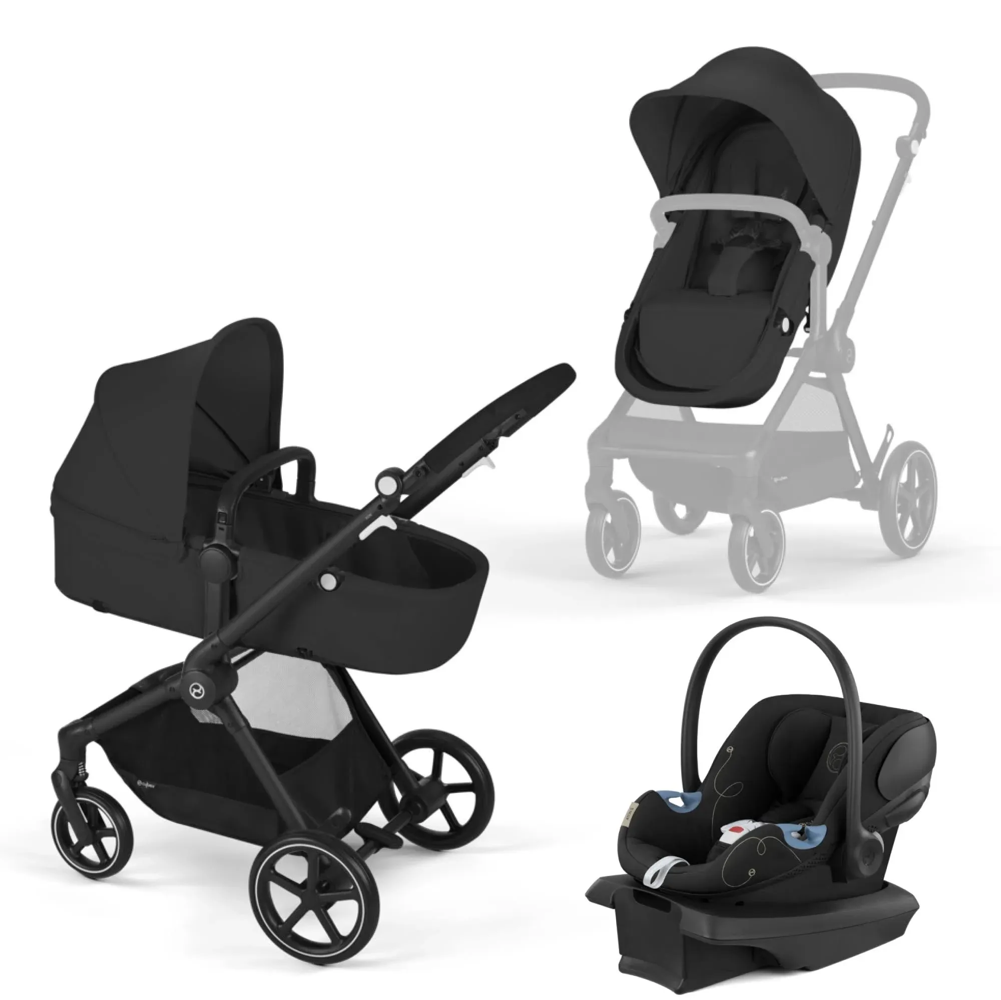 Cybex Eos 5-in-1 Aton G Travel System - Moon Black