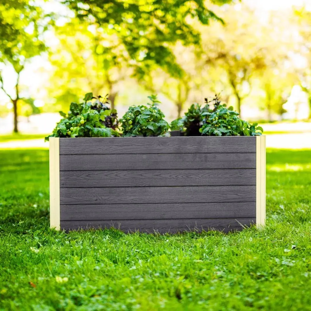 Vita Urbana 3'L x 5'W x 22"H Vinyl Keyhole Composting Garden,Slate