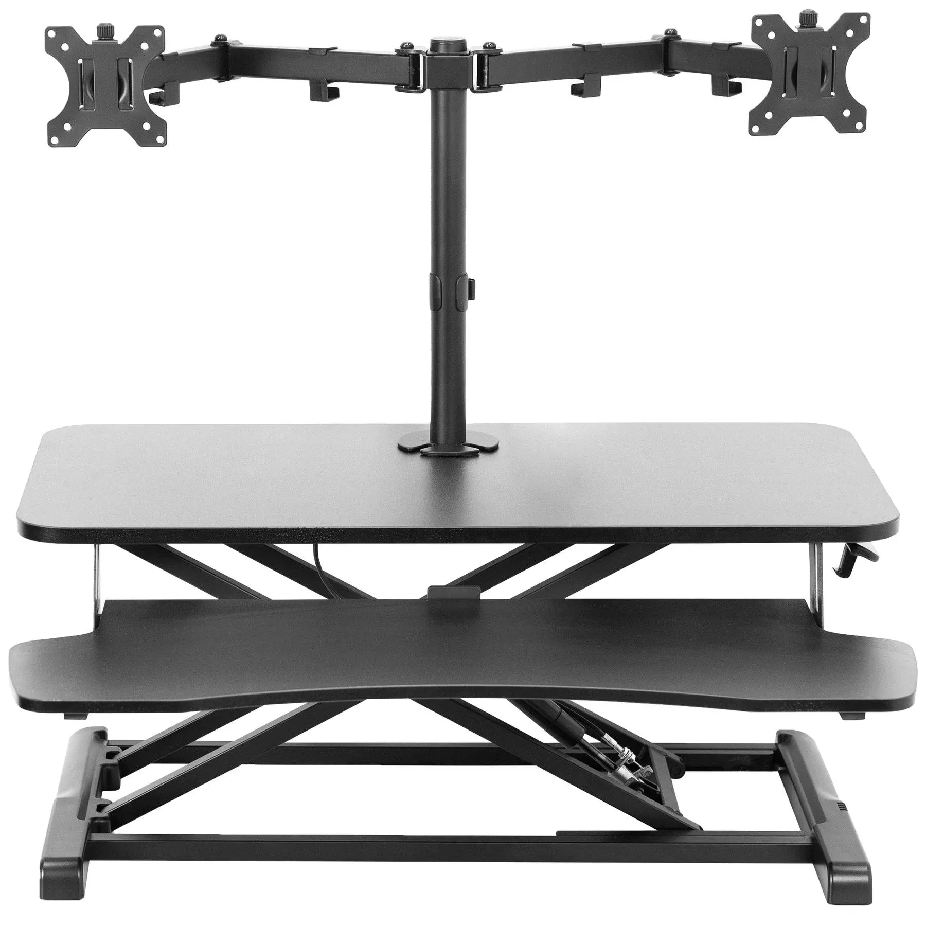  Standing Desk Converter With Dual Monitor Mount Vintage Brown / 32"