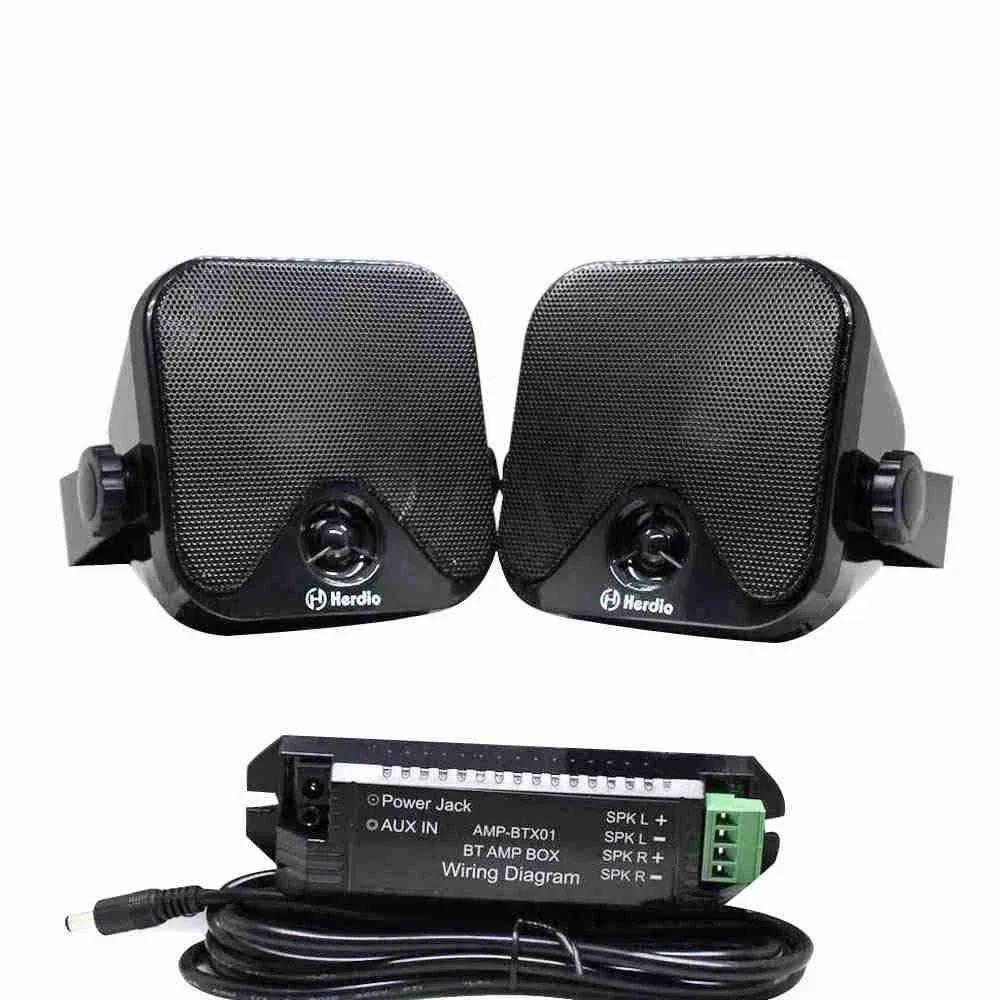 Herdio 4 Inches Heavy Duty Waterproof Boat Marine Bluetooth Speakers Surface ...