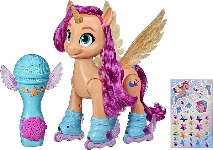 My Little Pony: A New Generation Movie Sing 'N Skate Sunny Starscout - Interactive 9-Inch Remote Control Toy with 50 Reactions, Lights