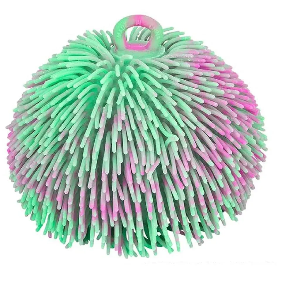 9 Inch Thick Squishy Puffer Ball - Tie-Dye Green