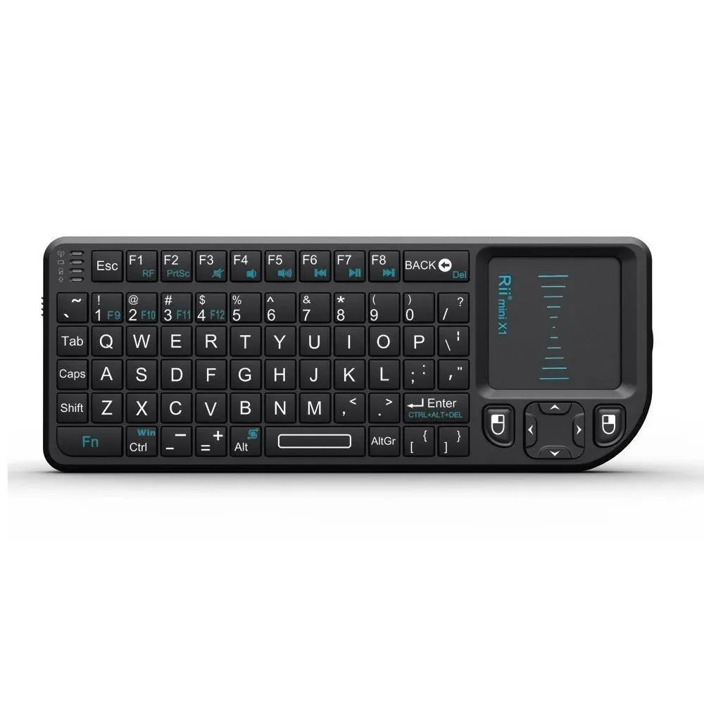 Rii Mini Wireless 2.4GHz Keyboard with Mouse Touchpad Remote Control, Black (Mini ...