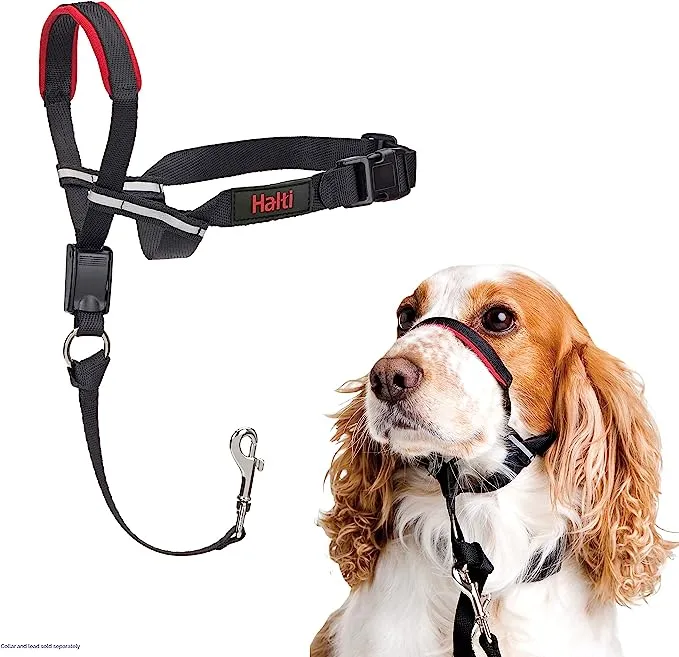 HALTI Optifit Headcollar Size Medium, Bestselling Dog Head Harness to Stop Pulling on the Lead, Easy to Use, Adjustable & Reflective Head Collar for Dogs, Professional Anti-Pull Training Aid