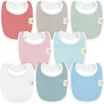 KeaBabies 8-Pack Baby Drool Bibs Grayscale