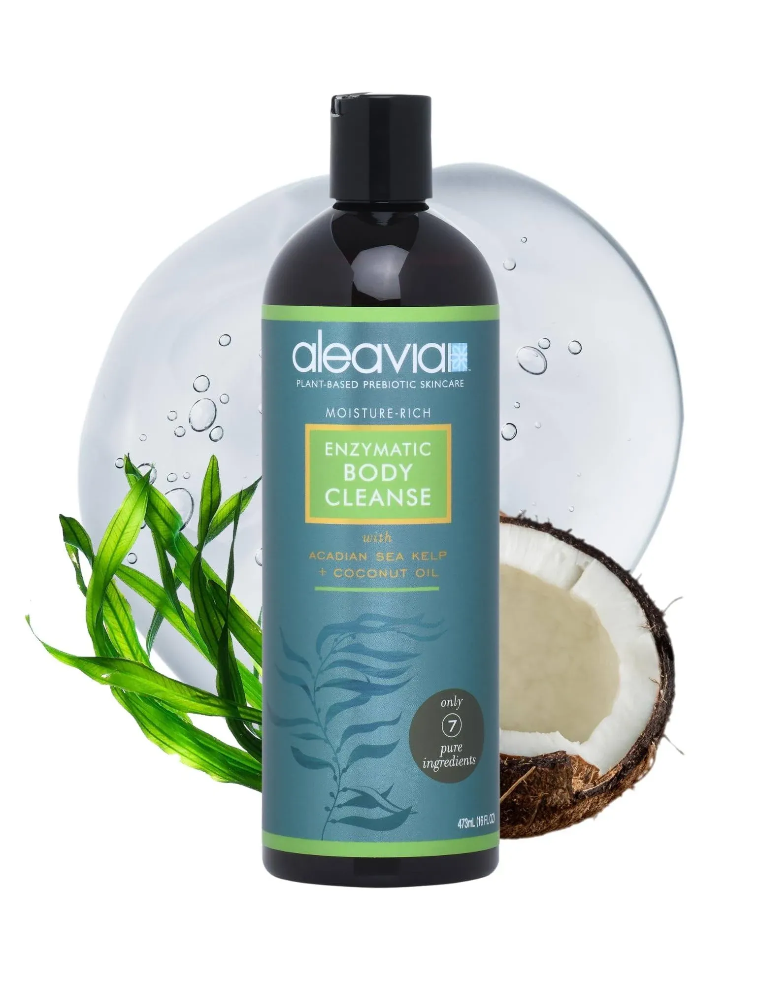 Aleavia Body Cleanse – Organic & All-Natural Prebiotic Body Wash – Fragrance-free and Sulfate-Free Enzymatic Body Cleanser – 16 Oz.