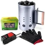 Rapid Charcoal Chimney Starter Set Fireplace Accessories Lighter Cubes BBQ Heat 