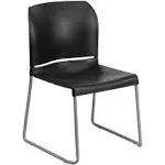 Flash Furniture Hercules Series 880 lb. Capacity Full Back Contoured Stack Chair with Gray Powder Coated Sled Base