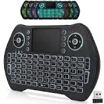 Mini Wireless Keyboard Remote Control with Touchpad Mouse Combo, Backlit 2.4Ghz