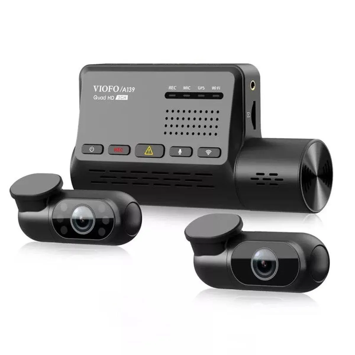 VIOFO 3 Channel Dash Cam Front and Rear Inside, 1440P+1080P+1080P Triple Car ...