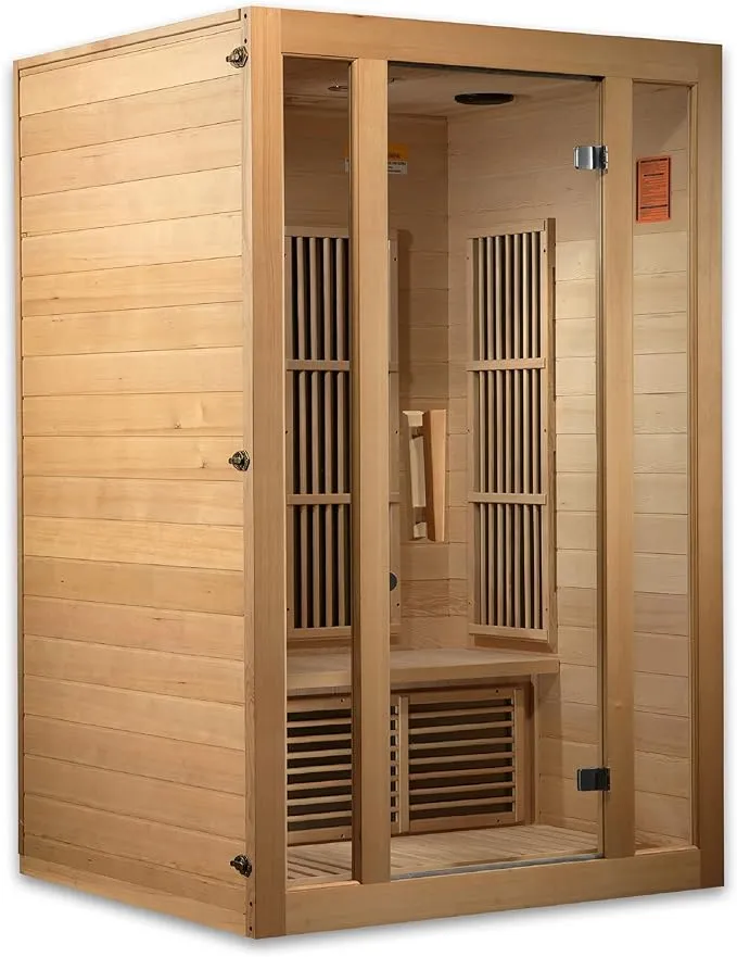 BOTARO Maxxus Saunas MX-J206-01 Seattle Carbon Far Infrared Sauna for 2 Persons, Hemlock Wood