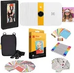 Kodak Smile Instant Print Digital Camera (White/ Yellow) Photo Frames Bundle with Soft Case