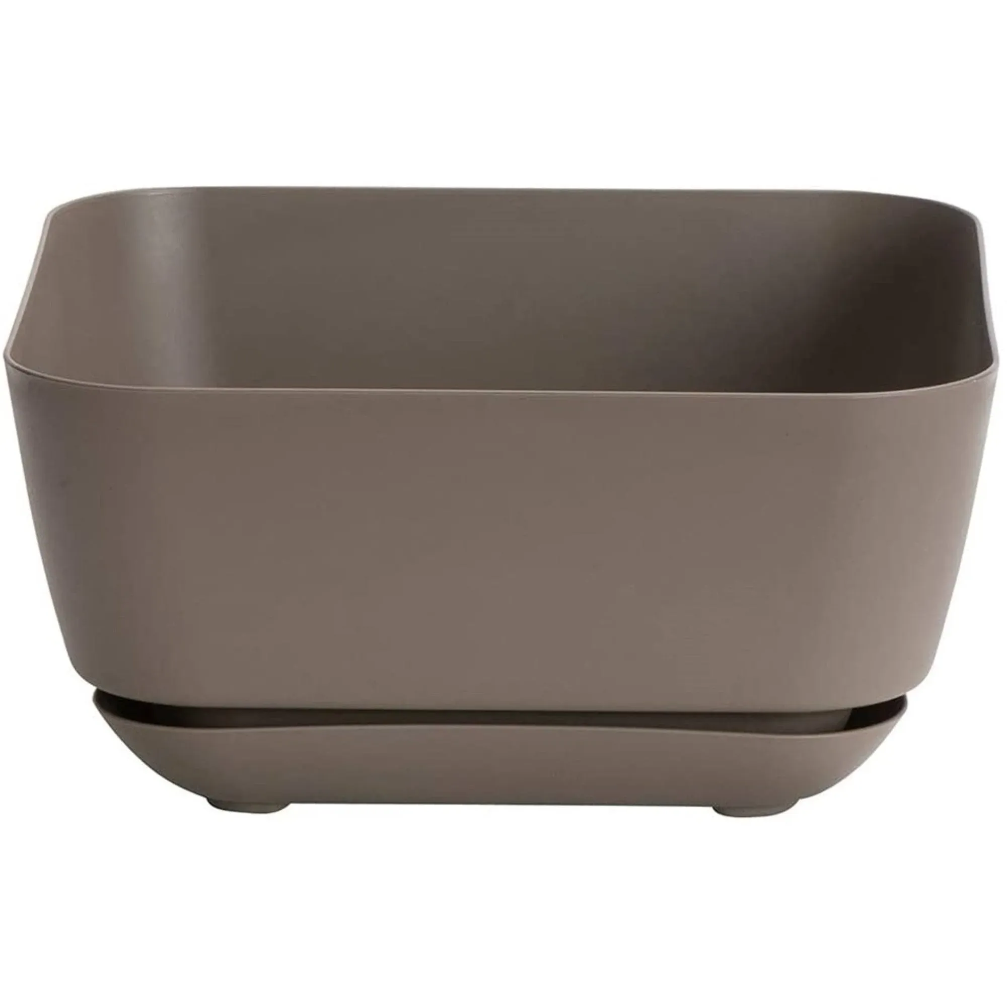 Novelty 10023 Garden Square Out Indoor Resin Planter Flower Pot, Taupe, 12