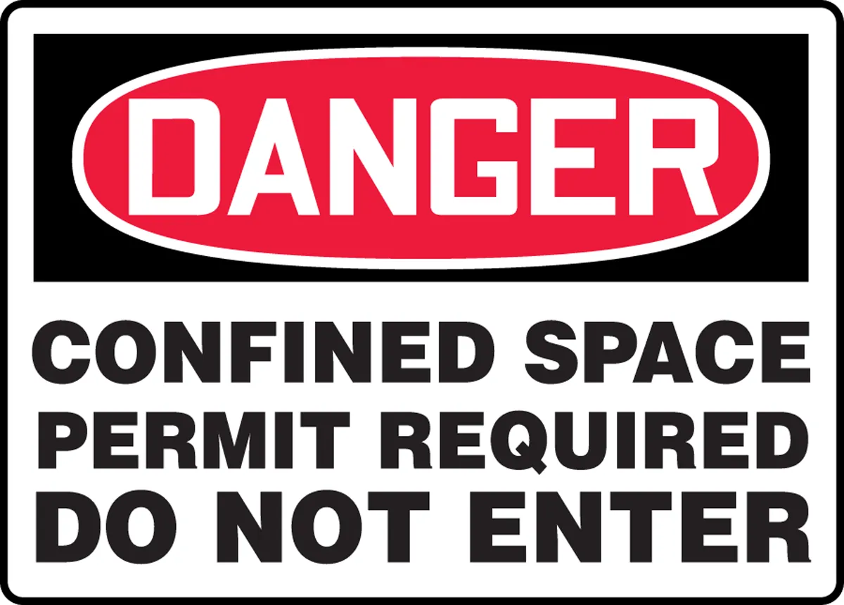 Danger Confined Space Permit Required Do Not Enter Sign - Model MCSP122VP