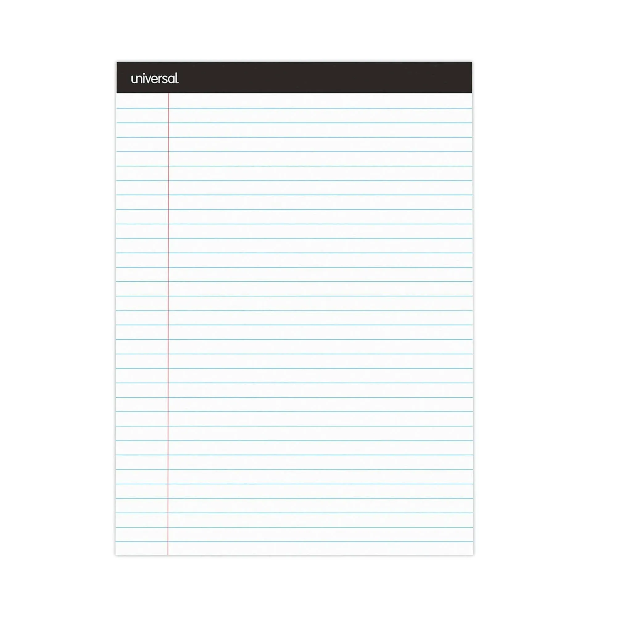 Universal Premium Ruled Writing Pads, Narrow Rule, 5 x 8, White, 50 Sheets, 6/Pack