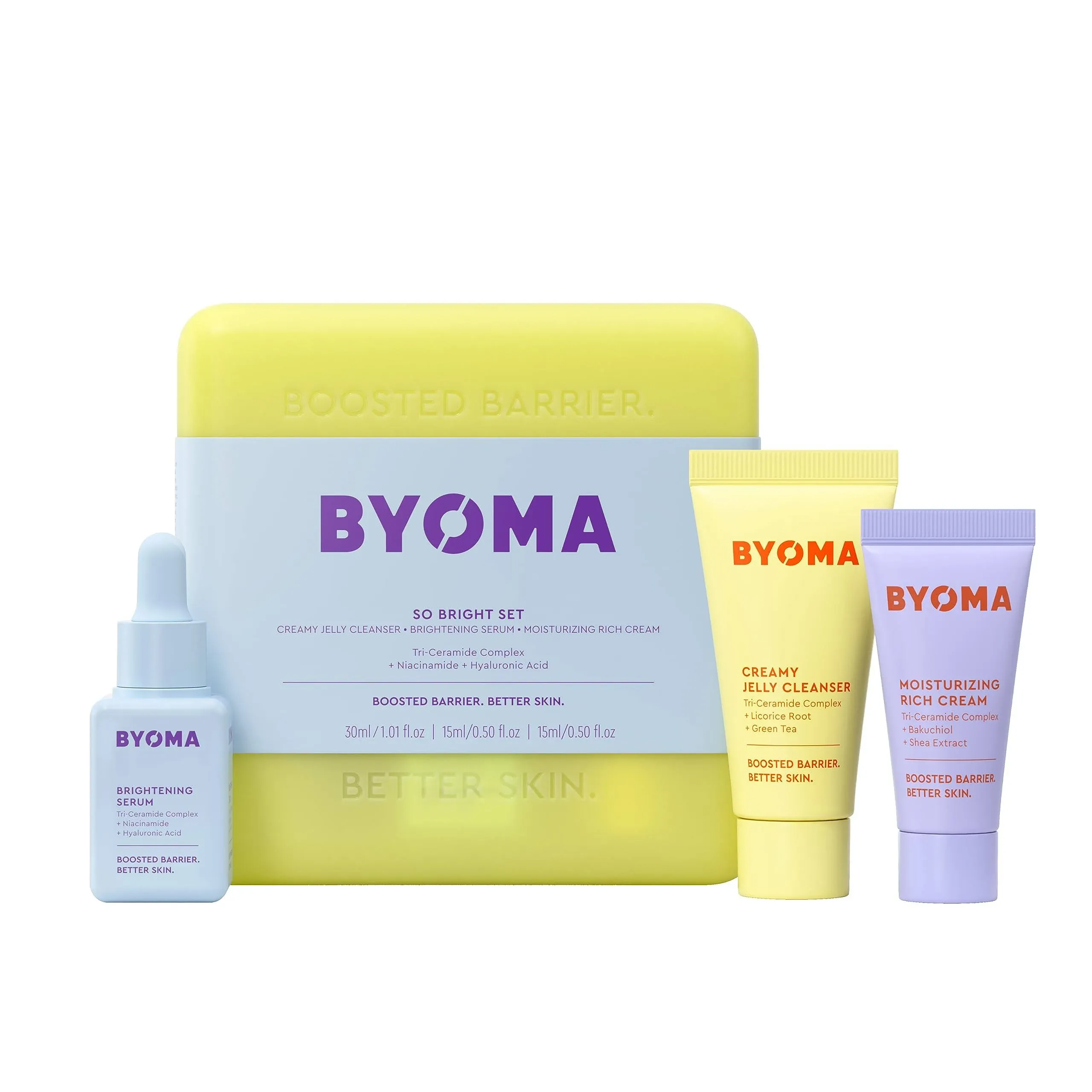 BYOMA So Bright Set Brightening Starter Skincare w/Creamy Jelly Cleanser + Cream